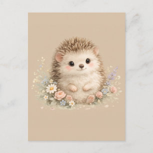Kawaii Egeltje Cottagecore Bloemenschenking Briefkaart