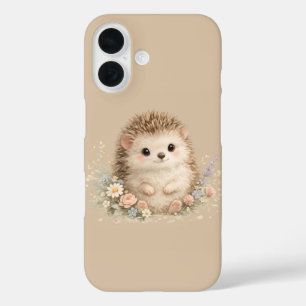 Kawaii Egeltje Cottagecore Bloemenschenking iPhone 16 Hoesje
