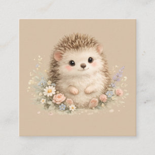 Kawaii Egeltje Cottagecore Bloemenschenking Informatiekaartje