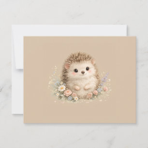 Kawaii Egeltje Cottagecore Bloemenschenking Kaart