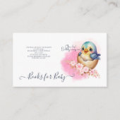 Kawaii Egg Bird Elegante Bloemen Baby shower Boeke Informatiekaartje (Voorkant)