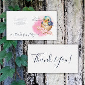 Kawaii Egg Bird Elegante Bloemen Baby shower Boeke Informatiekaartje