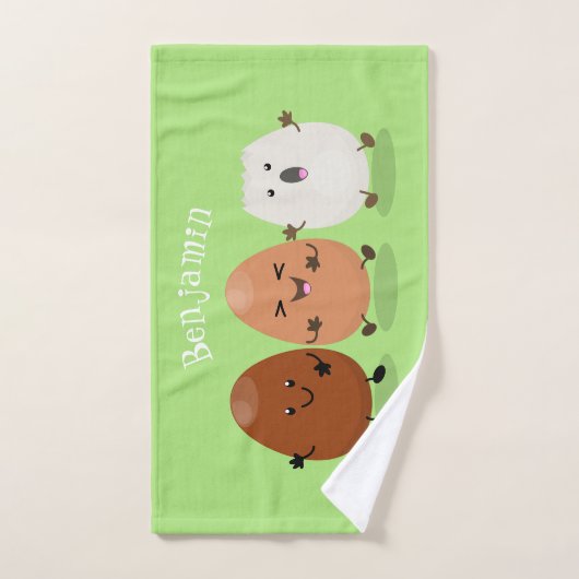 Kawaii eggs funny cartoon bad handdoek (Handdoek)
