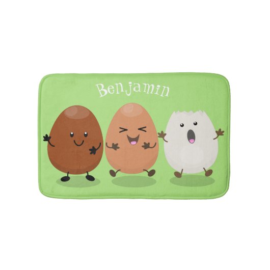 Kawaii eggs funny cartoon badmat (Voorkant)