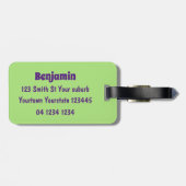 Kawaii eggs funny cartoon bagagelabel (Achterkant horizontaal)