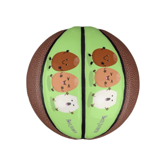 Kawaii eggs funny cartoon basketbal (Verticaal)