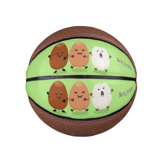Kawaii eggs funny cartoon basketbal (Voorkant)