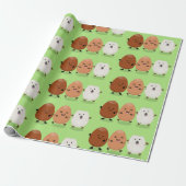 Kawaii eggs funny cartoon cadeaupapier (Uitgerold)