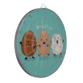 Kawaii eggs funny cartoon dartbord (Voorkant Links)