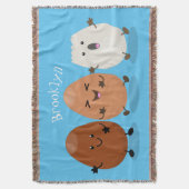 Kawaii eggs funny cartoon deken (Voorkant Verticaal)