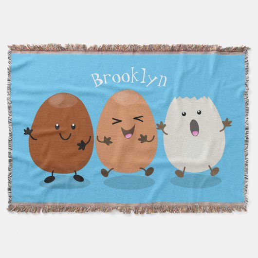 Kawaii eggs funny cartoon deken (Voorkant)