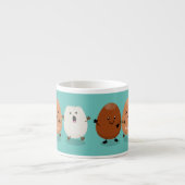 Kawaii eggs funny cartoon espresso kop (Voorkant)