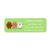 Kawaii eggs funny cartoon etiket (Voorkant)