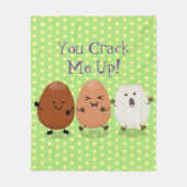 Kawaii eggs funny cartoon fleece deken (Voorkant)