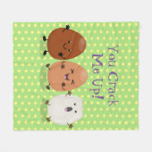 Kawaii eggs funny cartoon fleece deken (Voorkant (Horizontaal))