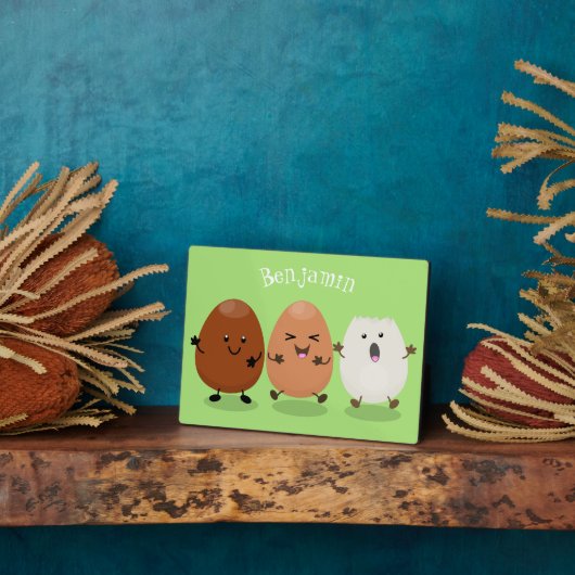 Kawaii eggs funny cartoon fotoplaat (Zijkant)