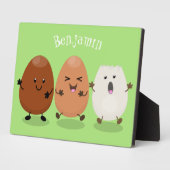 Kawaii eggs funny cartoon fotoplaat (Zijkant)