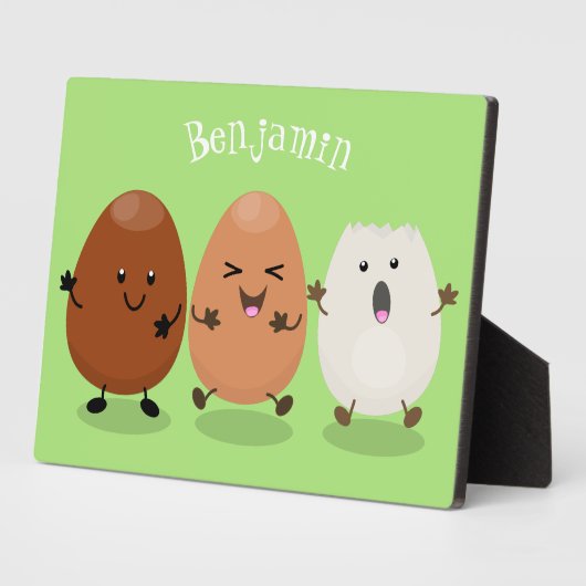 Kawaii eggs funny cartoon fotoplaat (Zijkant)