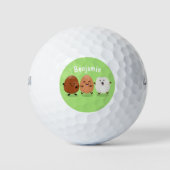 Kawaii eggs funny cartoon golfballen (Voorkant)