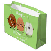 Kawaii eggs funny cartoon groot cadeauzakje (Achterkant Gekanteld)