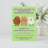 Kawaii eggs funny cartoon kaart (Staand voorkant)