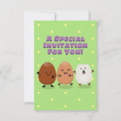 Kawaii eggs funny cartoon kaart (Achterkant)