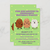 Kawaii eggs funny cartoon kaart (Voorkant / Achterkant)