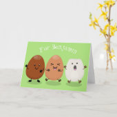 Kawaii eggs funny cartoon kaart (Gele Bloem)