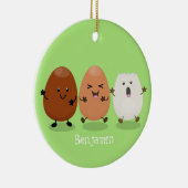 Kawaii eggs funny cartoon keramisch ornament (Rechts)