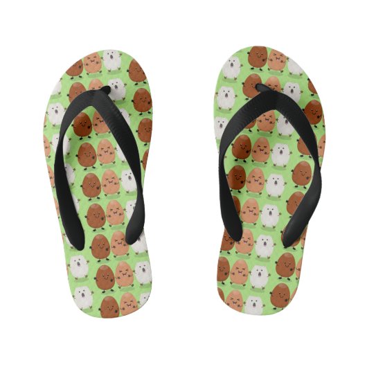 Kawaii eggs funny cartoon kinder teenslippers (Voetbed)