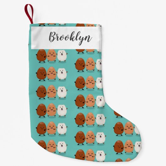 Kawaii eggs funny cartoon kleine kerstsok (Voorkant)