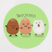 Kawaii eggs funny cartoon labels (Design 2)