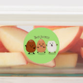 Kawaii eggs funny cartoon labels (Aangebracht)