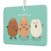 Kawaii eggs funny cartoon luchtverfrisser (Links)