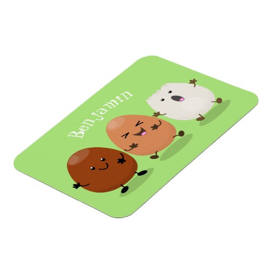 Kawaii eggs funny cartoon magneet (Linkerzijde)
