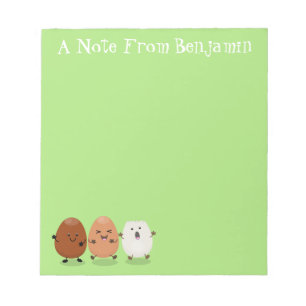 Kawaii eggs funny cartoon notitieblok
