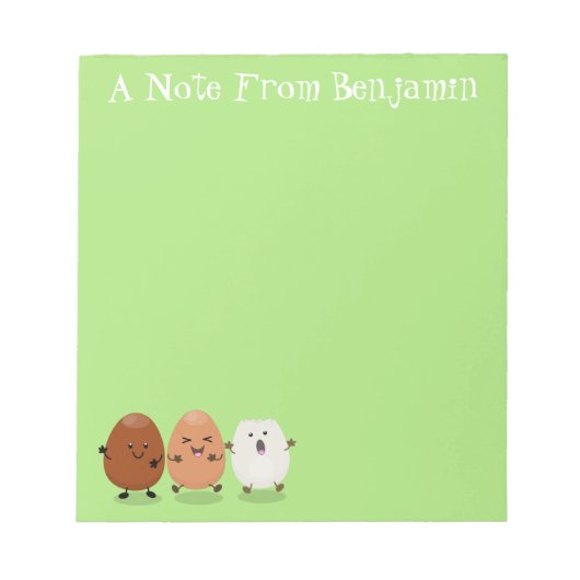 Kawaii eggs funny cartoon notitieblok (Voorkant)