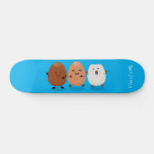 Kawaii eggs funny cartoon persoonlijk skateboard (Horizontaal)