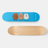 Kawaii eggs funny cartoon persoonlijk skateboard (Horizontaal)