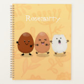 Kawaii eggs funny cartoon planner (Voorkant)
