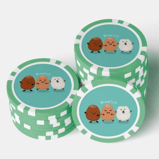 Kawaii eggs funny cartoon poker chips (Opstapeling)