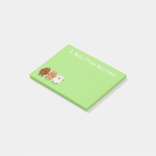 Kawaii eggs funny cartoon post-it® notes (Schuin)