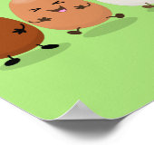 Kawaii eggs funny cartoon poster (Hoek)