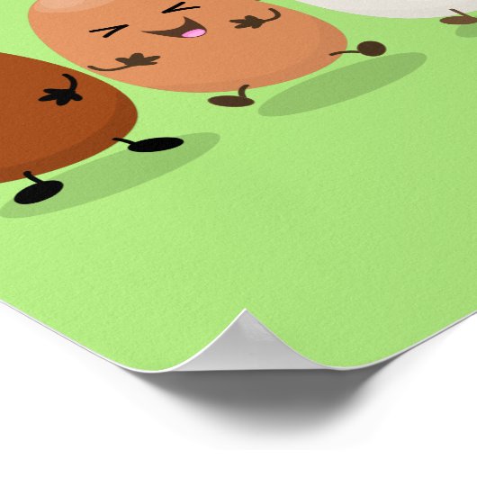 Kawaii eggs funny cartoon poster (Hoek)