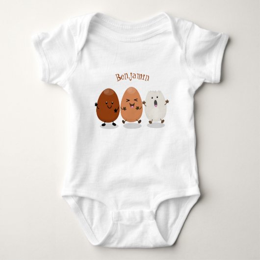 Kawaii eggs funny cartoon romper (Voorkant)