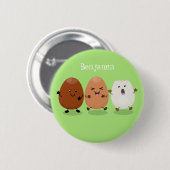 Kawaii eggs funny cartoon ronde button 5,7 cm (Voorkant /achterkant)