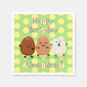 Kawaii eggs funny cartoon servet