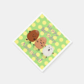 Kawaii eggs funny cartoon servet (Hoek)