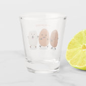 Kawaii eggs funny cartoon shot glas (Achterkant)