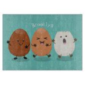 Kawaii eggs funny cartoon snijplank (Voorkant)
